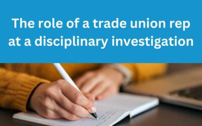 What role does a Trade Union Representative have at a disciplinary investigation?